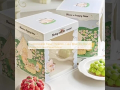 Bisküvi korumak ve sunmak için özelleştirilebilir kağıt kalınlığı kek kutuları