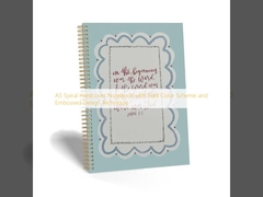 Kabartmalı Tasarım Tekniği ve Cesur Renk Şemasına Sahip A5 Spiral Ciltli Sert Kapak Not Defteri