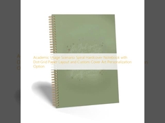 Akademik Kullanım Senaryosu Spiral Ciltli Defter, Noktalı Izgara Kağıt Düzeni ve Özel Kapak Sanatı Kişiselleştirme Seçeneği
