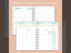 İş profesyonelleri ve yöneticiler için Vintage Kişiselleştirilmiş Defter